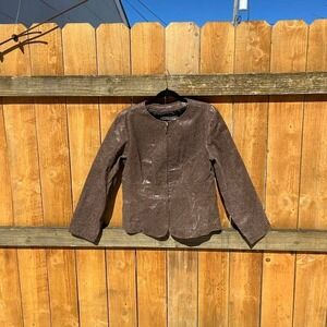 Vintage animal print leather jacket Tria size large holo fall whimsy eclectic